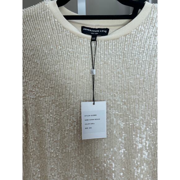 NWT Generation Love Donna Sequin Dress Shell Champagne size XXS - Picture 4 of 7